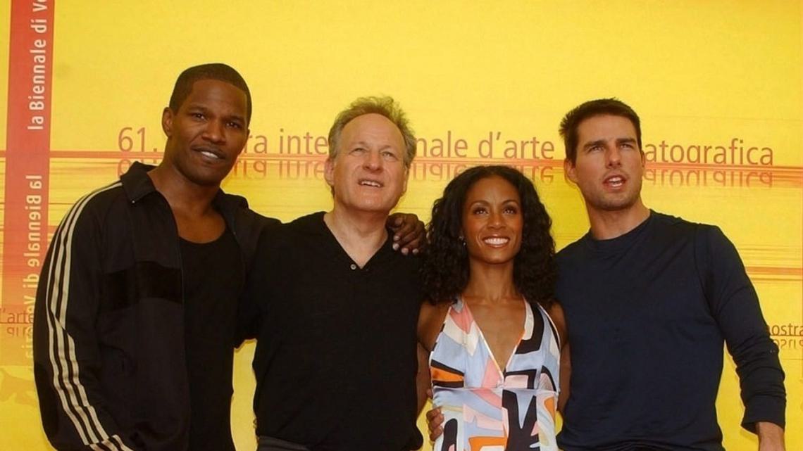 Jamie Foxx, Michael Mann, Jada Pinkett Smith and Tom Cruise standing next to one another at Venice Film Festival.