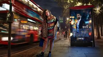 Still of Starstruck. A long shot of a woman stood on a London street