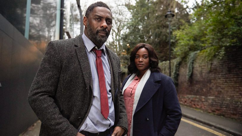 Idris Elba and Wunmi Mosaku in Luther
