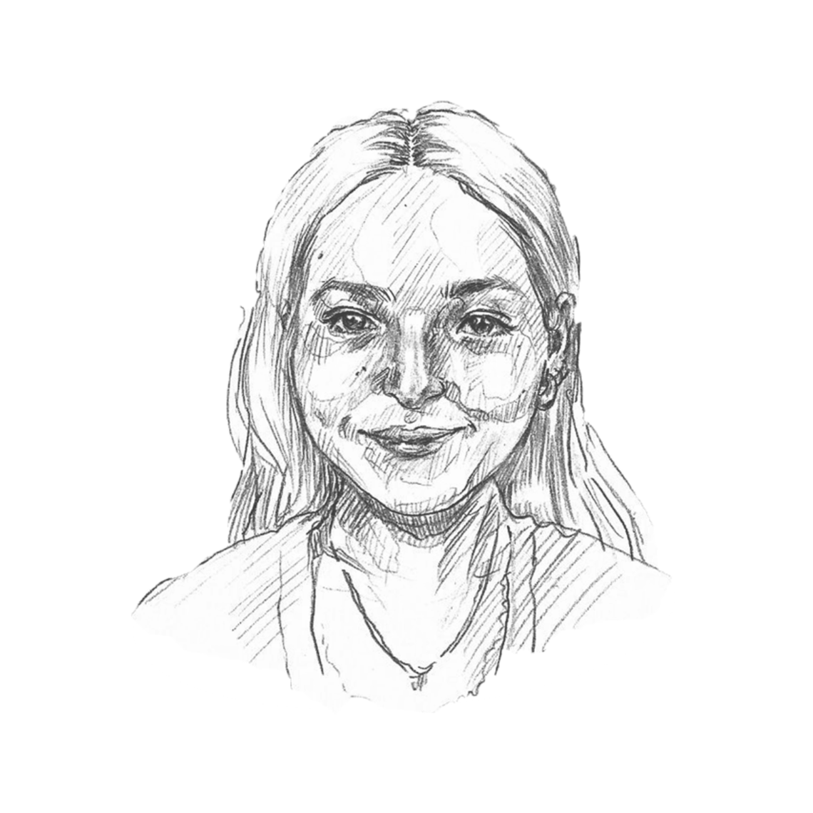 Headshot of Mellia Frateantonio, sketched