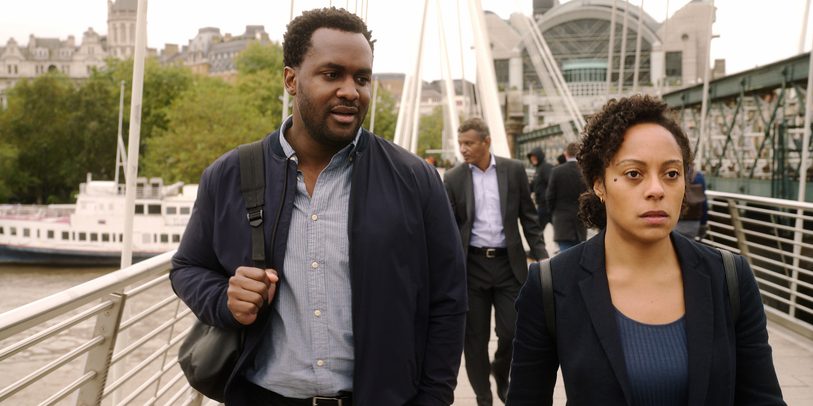 Episode 3. Kadiff Kirwan and Rosalind Eleazar in "Slow Horses," now streaming on Apple TV+.