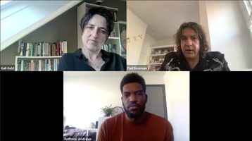 Zoom screen capture with Gali Gold, Paul Bowman and Anthony Andrews