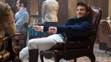 Anthony Bridgerton sitting in a chair