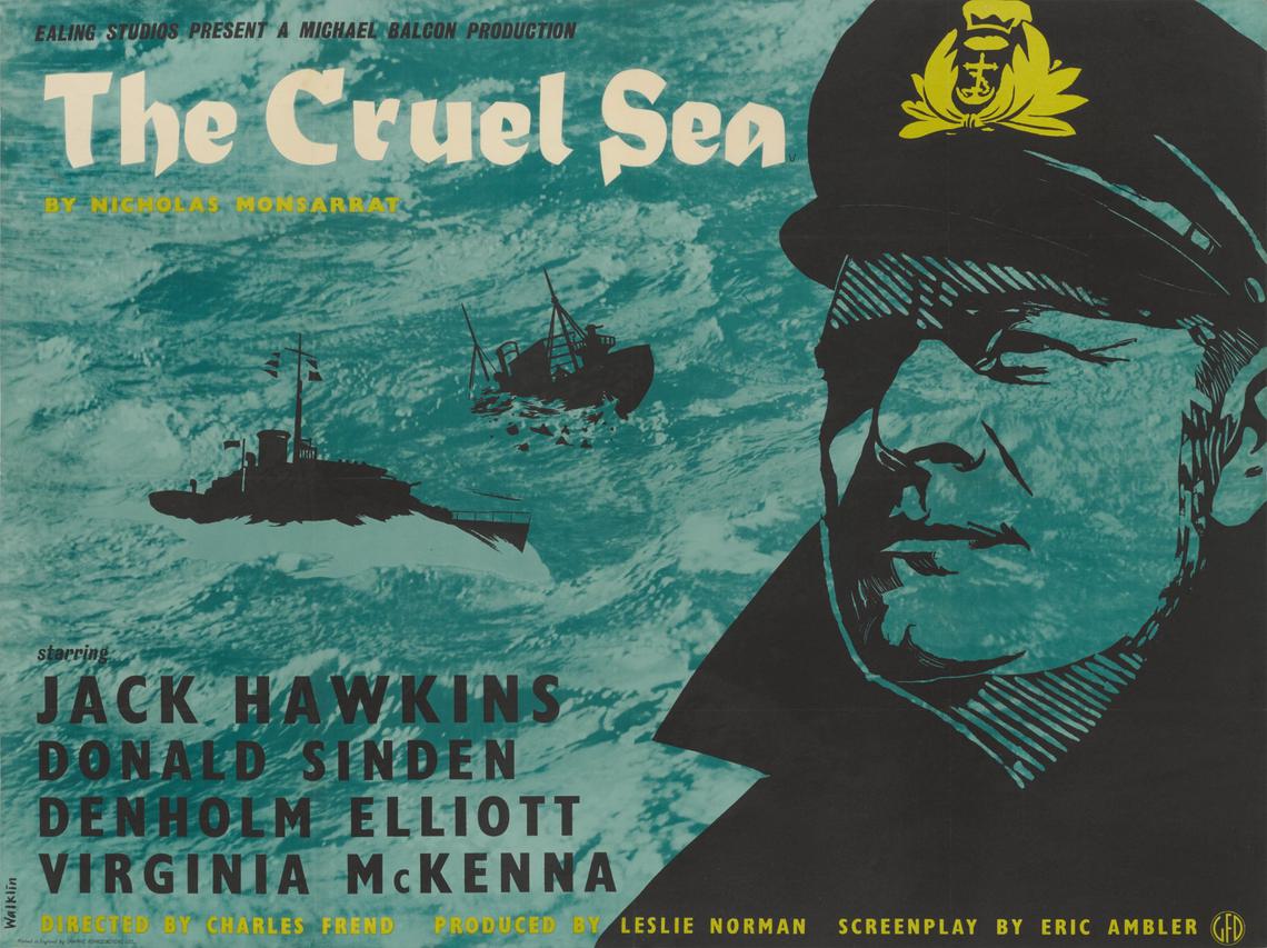 The Cruel Sea original movie poster, 1953